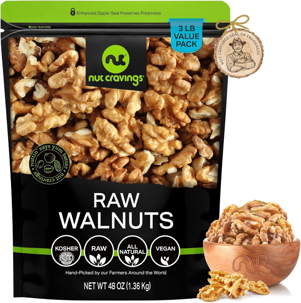 NUT CRAVINGS -  Walnuts Haes & Pieces, Unsalted, ed, Bulk Nuts