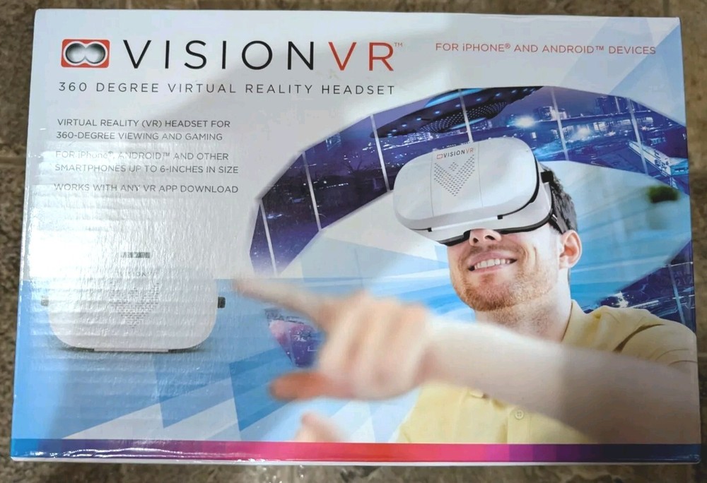 NEW VISION VR 360 DEGREE VIRTUAL REALITY HEADSET FOR iPHONE AND ANDROID DEVICES