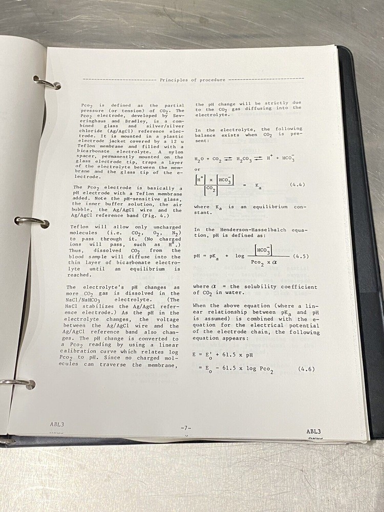 Radiometer ABL3 Acid-Base Laboratory - Users Guide / Instruction / Manual
