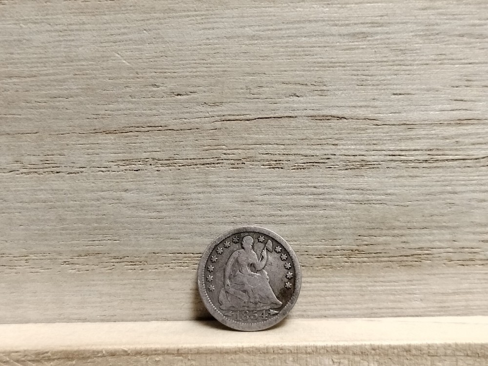 1854 Seated Liberty Half Dime US Silver Coin