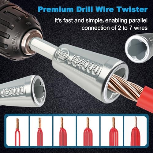 4 Pcs Upgraded Wire Twister Tool for Drill 2025 Version, Black