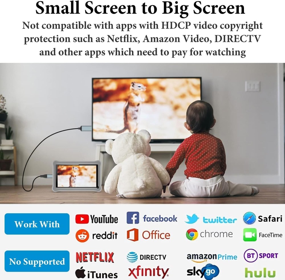 iShare iOS Wireless HDMI Display Adapter for iPhone, Streaming Mirroring Devi...