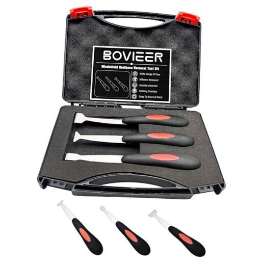 Windshield Urethane Scraper Tool Kit, Car Glass Bottom Glue Remover Tools,
