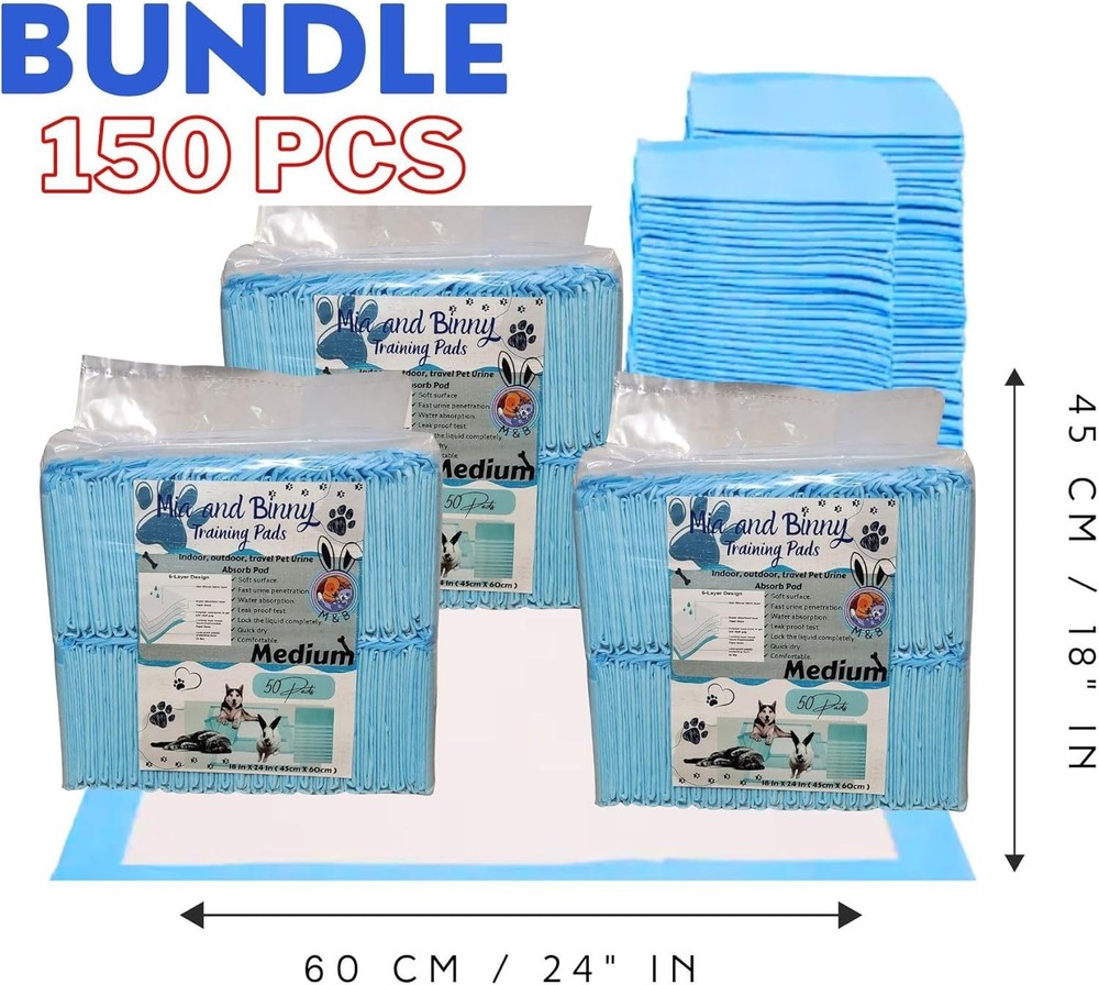 Generic MBPP 6-Layer Pee Pads, Blue, Disposable Pet Training Pads, Paper, Polyme