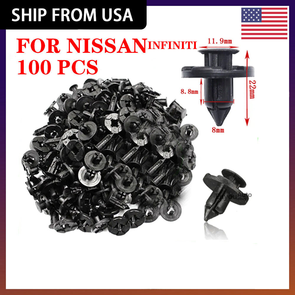Bumper Clips 100Pcs Rivets Fastener Plastic Fender Push 8mm