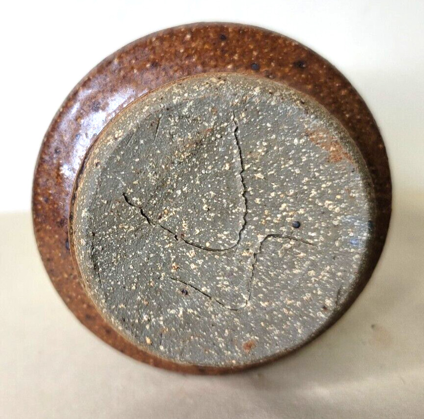 Studio Pottery Stoneware Jar with Lid 5 Inches Signed
