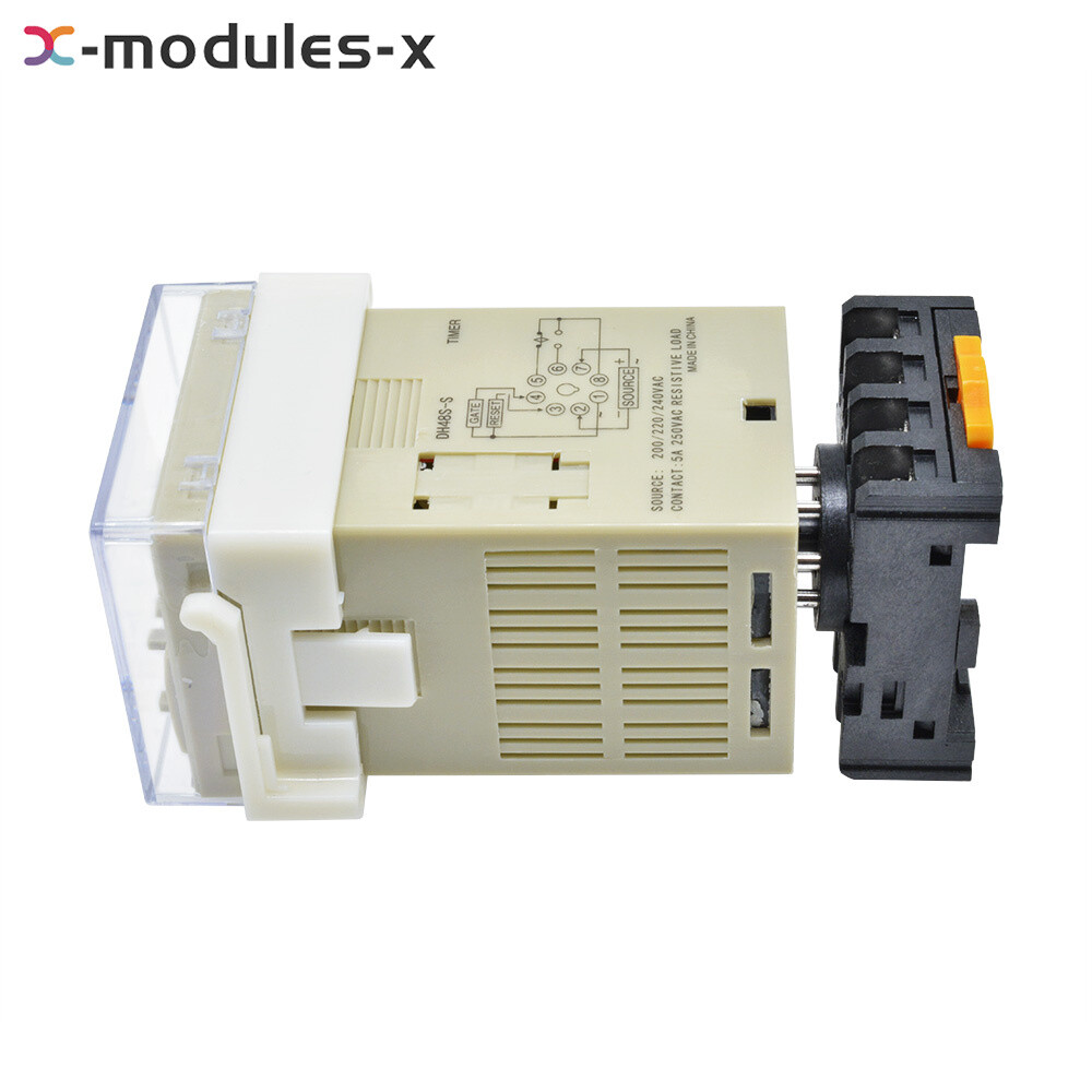 DH48S-S Digital AC 220V Precision Programmable Time Delay Relay With Socket Base