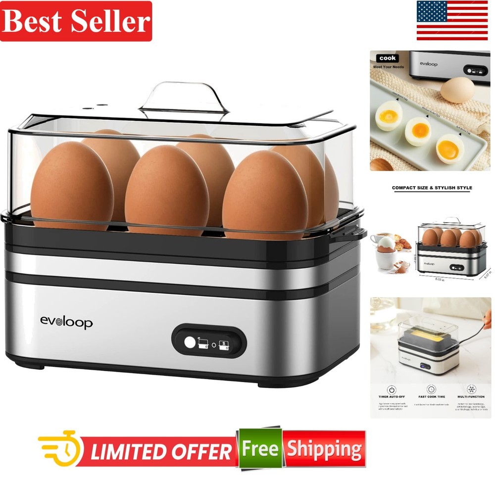 Multi-Functional Egg Poacher & Cooker - 6 Egg Capacity with Auto Shut-Off