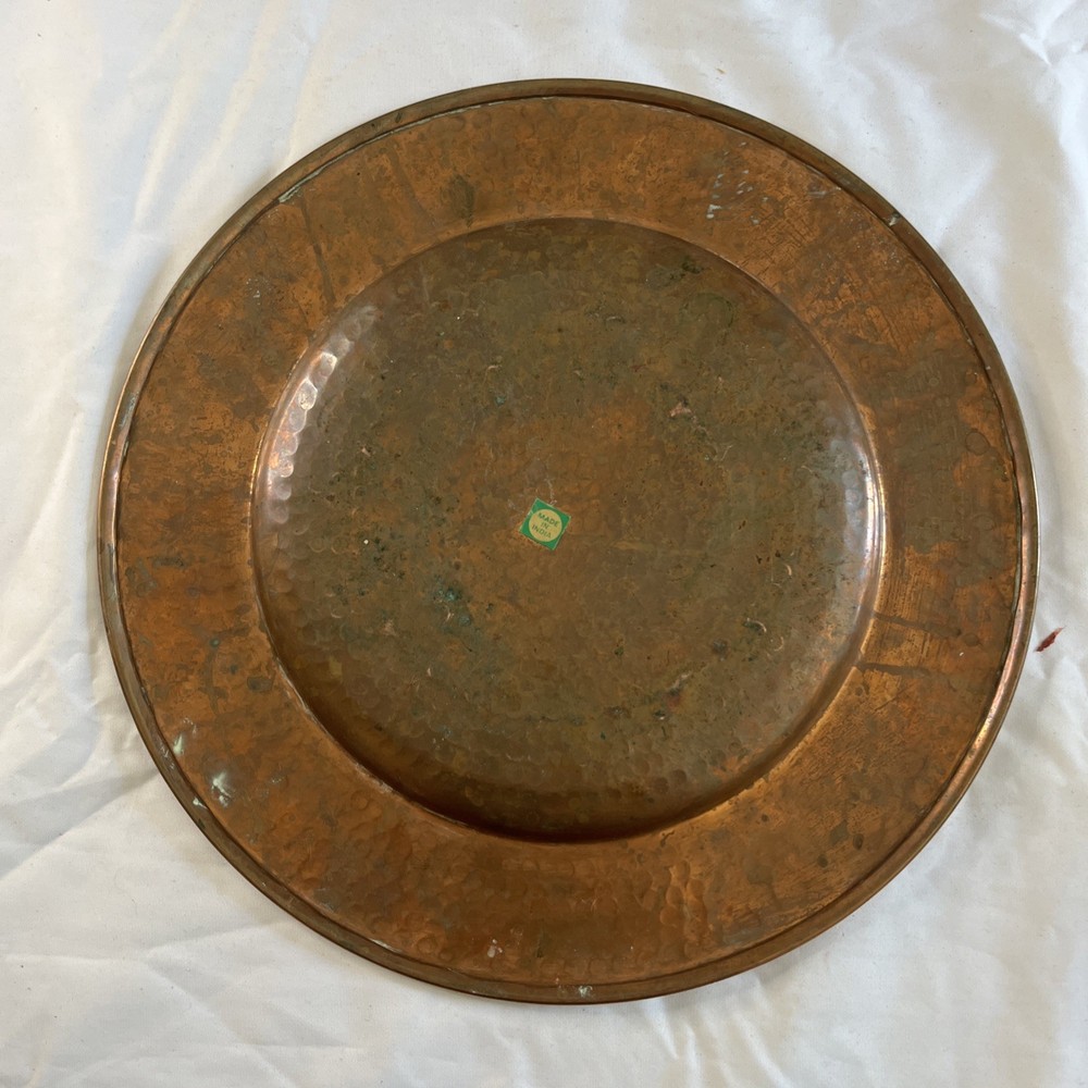 Copper Hammered Made in India Plate 12”