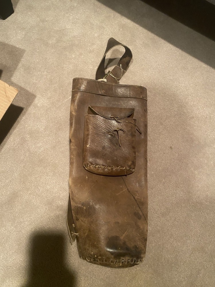 Vintage 1970s  Leather Quiver - Solid Brass US Hardware - Boho Archery