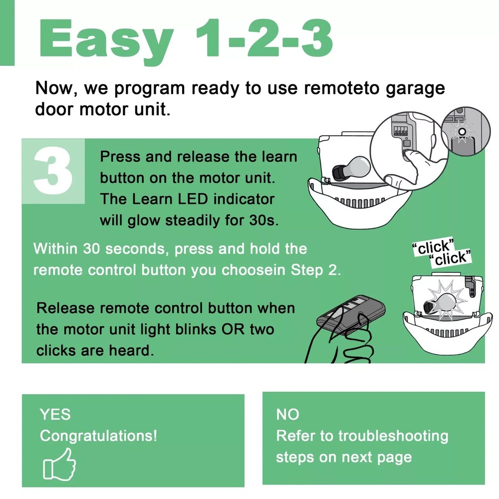 4PCS Remotes for 893MAX Liftmaster Visor 5color learning Button