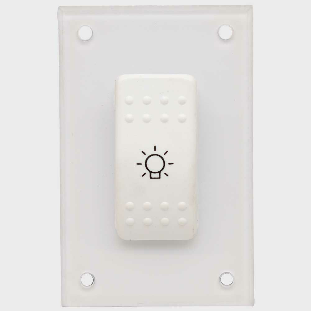 Boat Light Rocker Switch Panel 882278002 | Clear Plastic White