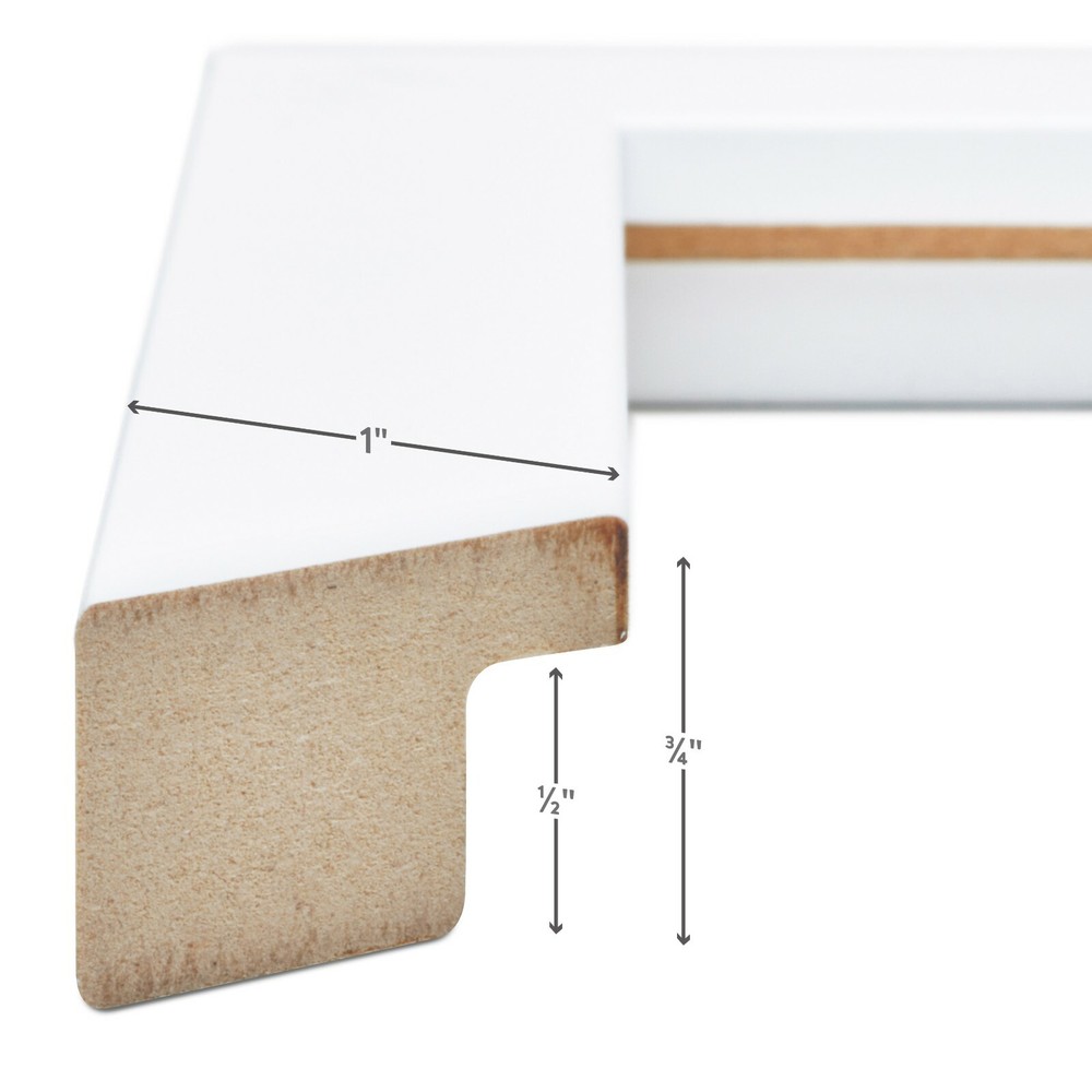 Craig Frames Essentials, 1" Wide Simple Satin White Picture Frame With a Mat
