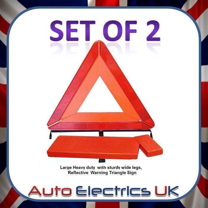 2 x HEAVY DUTY Warning Sign Foldable Triangle Breakdown EU Emergency STURDY LEGS