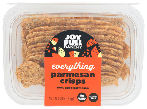 Joyfull Bakery Everything Crisps Parmesan 3 oz (Pack Of 8)