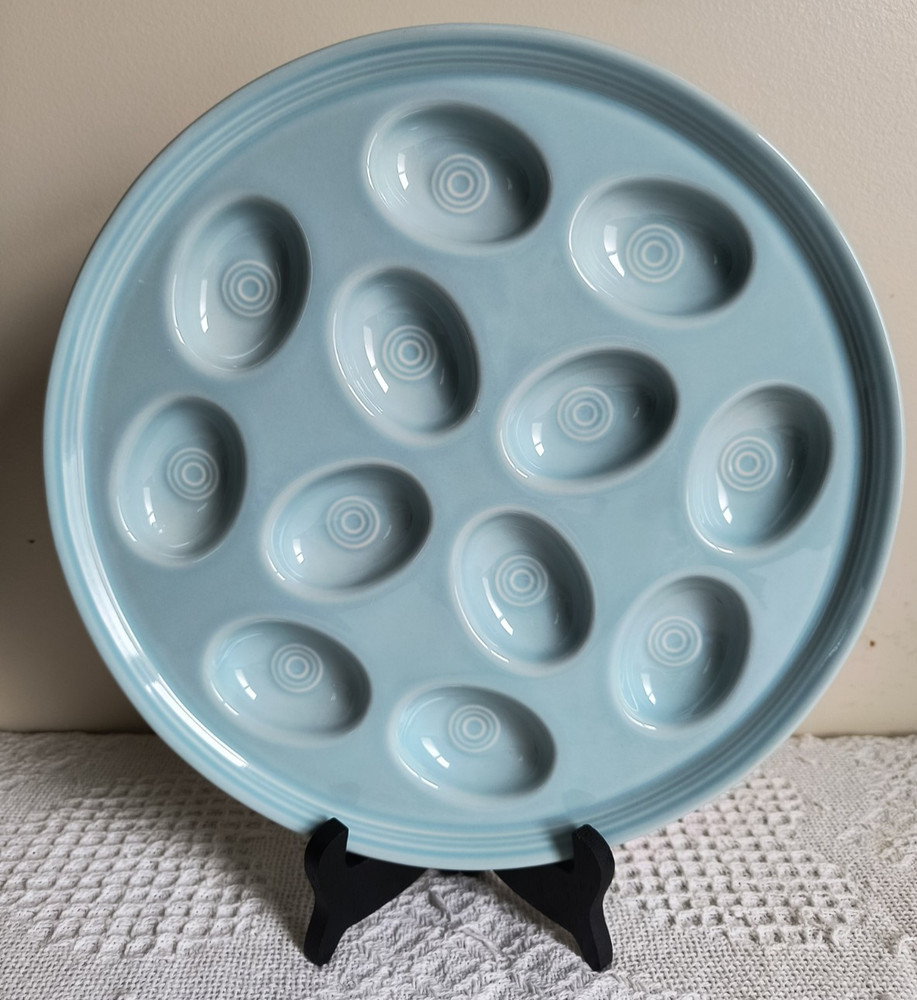 Fiesta Pastel Light Sky Blue Egg Tray Plate Platter NEW - Second
