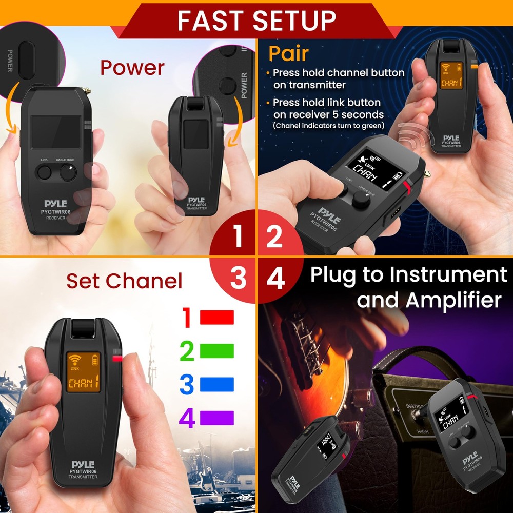 Pyle Audio Transmitter and Receiver, Black (PYGTWIR06)