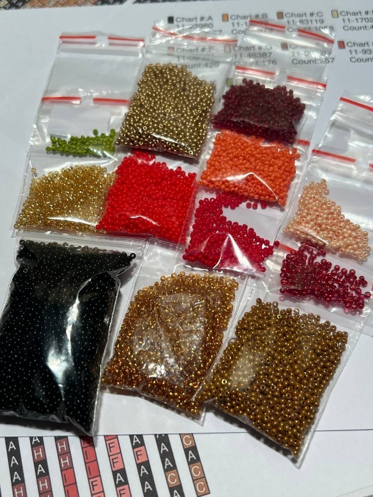Kit for making a necklace gerdan. Beading Loom Pattern. #C31