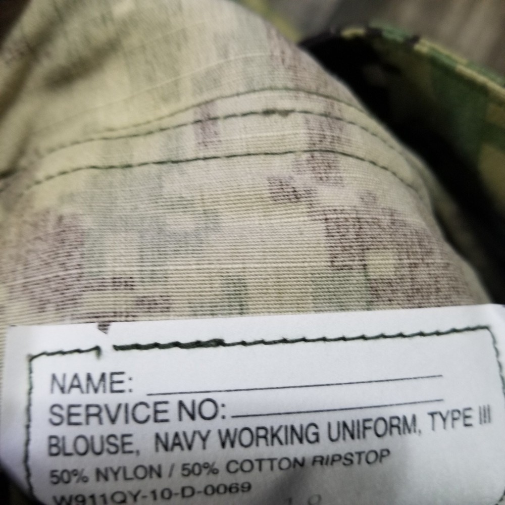 US Navy Working Uniform Type III Shirt Medium Regular Camo Blouse "Alexander"