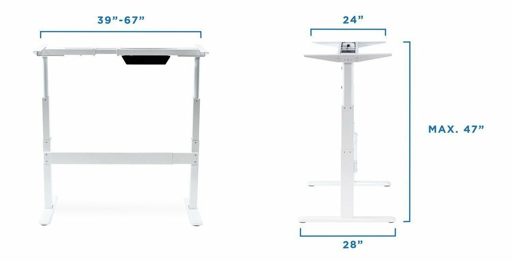 Mount-It! Electric Standing Desk Frame | LED Touch Control | White