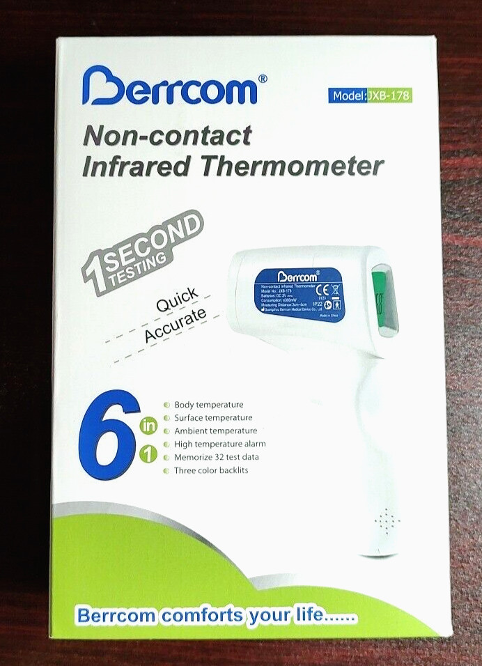 Berrcom Infrared Forehead Thermometer JXB 178 NonContact 1 Second Testing