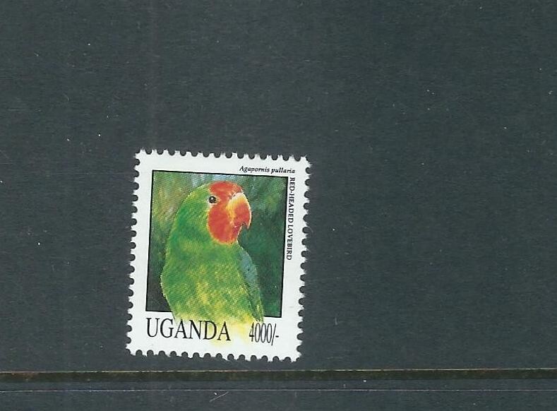 Uganda SC # 1076 Red Headed Love Bird.  MNH