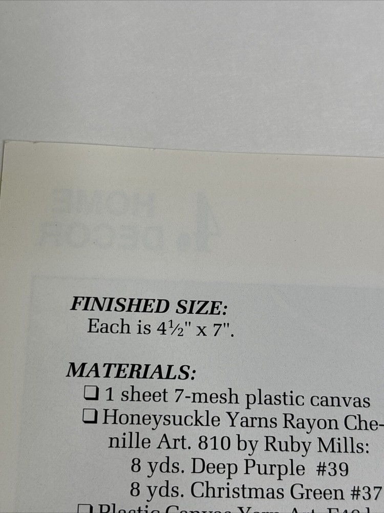 Grape Coasters Annie's Attic Plastic Canvas Pattern Page