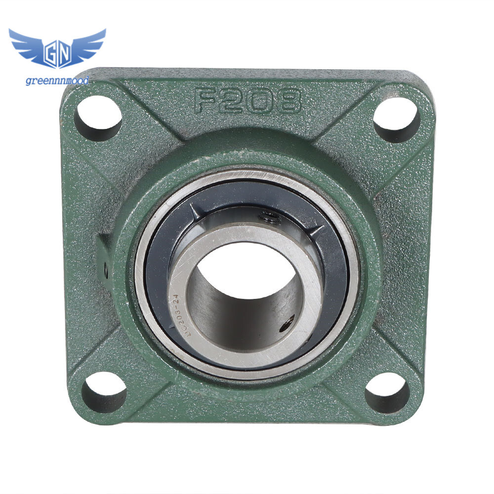 2 Pack UCF208-24 Pillow Block Flange Bearing 1-1/2" Bore 4 Bolt Solid Base