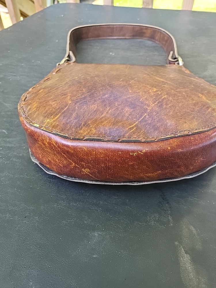 Vintage Hand Tooled Leather Western Wing Purse Nag