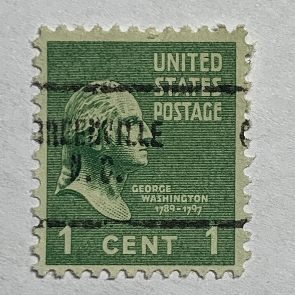 ERROR BROKEN LETTERS/LINE & SHIFT PRECANCEL GREENVILLE, NC ON 1C US STAMP