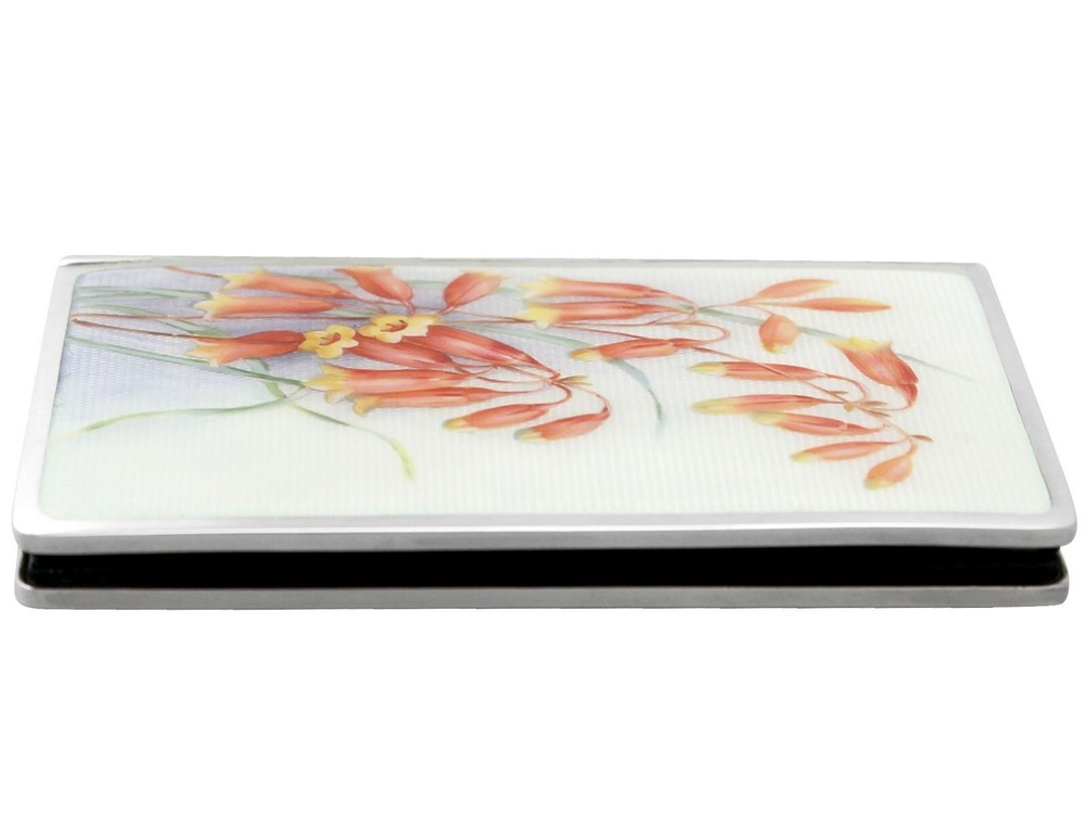 Vintage German Silver and Enamel Card Case