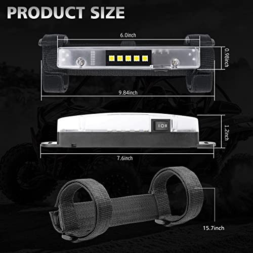 UTV Dome Light Rechargeable Interior Light Universal Roll Bar Mount LED White