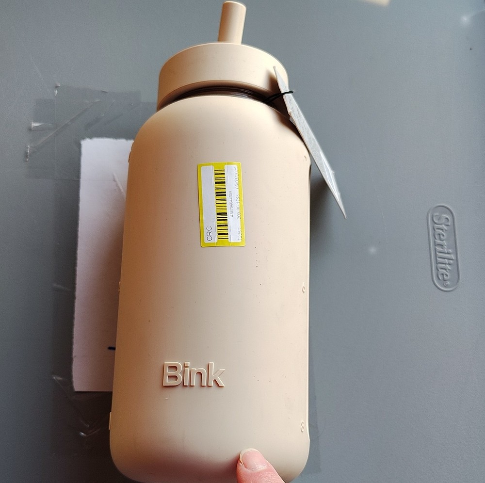 Bink Day Bottle Straw Cap Latte Hydration Tracking Plastic 27oz