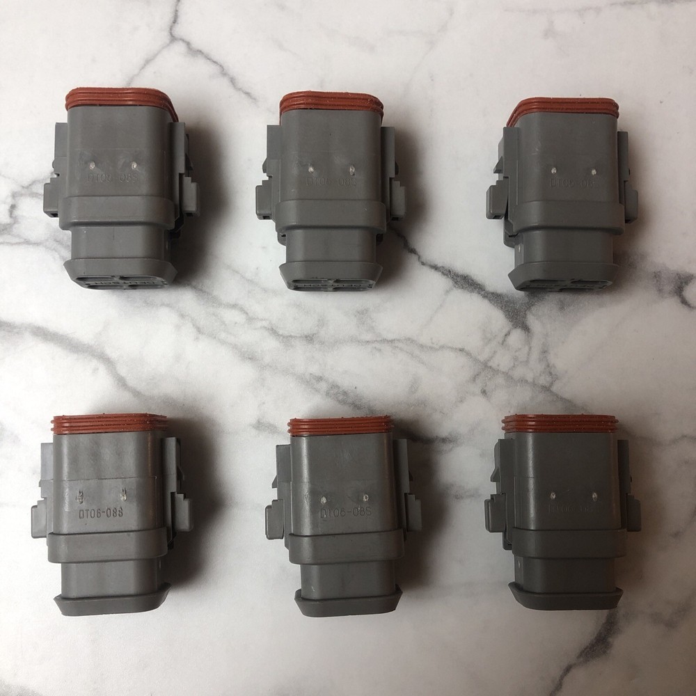 6 Deutsch DT06-08SA-E008 8-Pin Gray Connector Plug Shrink Boot Adapter DT Series
