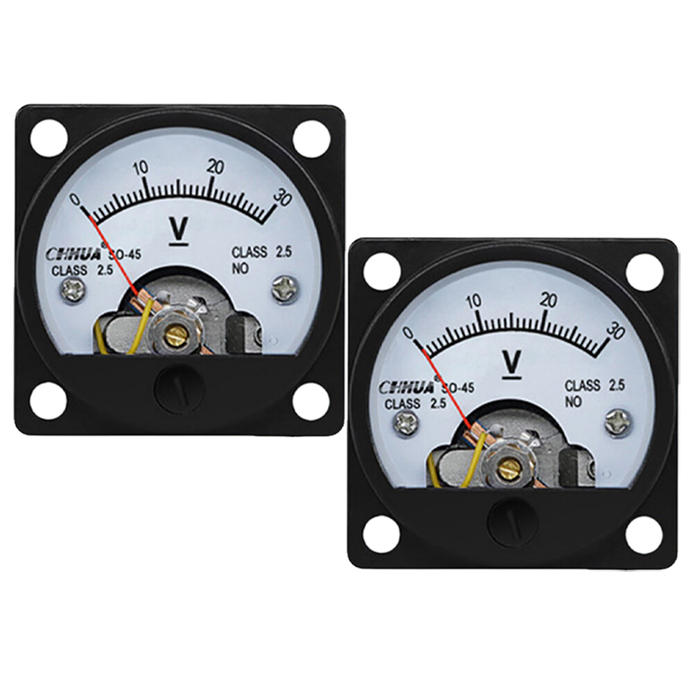 2x DC 0- 30V Analog Voltmeter Analogue Voltage Panel Meter SO45 Directly Connect