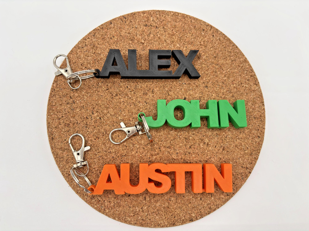 3D Name Keychain, Custom Name Keychains, 3D Printed Personalized Gym Bag Tag