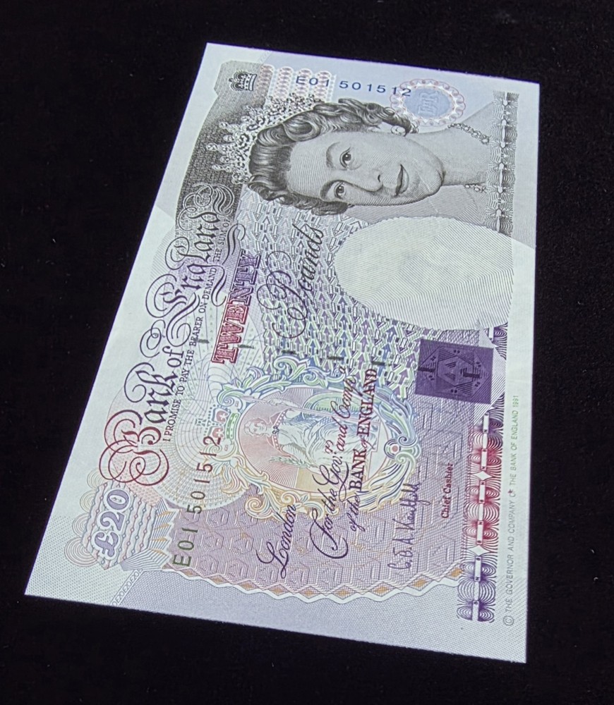 UNC First Run E01 £20 Twenty Pound Kentfield Banknote