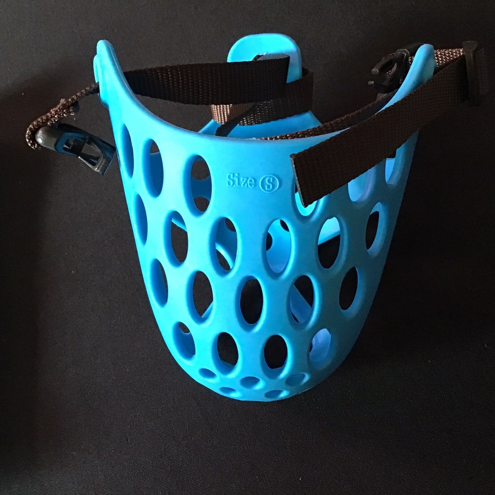 BARKLESS Dog Muzzle for Short Snout Dogs, Soft Silicone Muzzle for Biting Size S