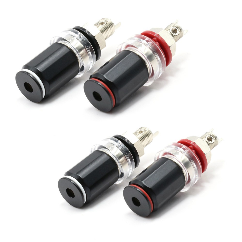 4Pcs Lockable Rhodium Plated HiFi Amplifier Speaker Binding Post Socket Terminal