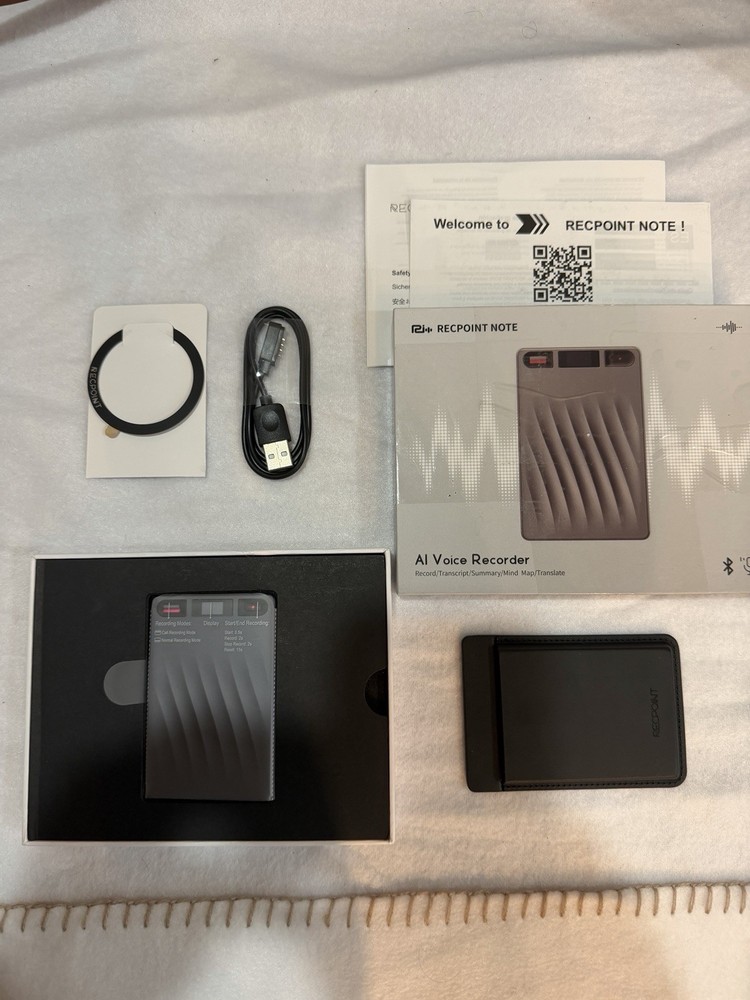 RECPOINT AI Voice Recorder, Professional Activated Recorder with Grey