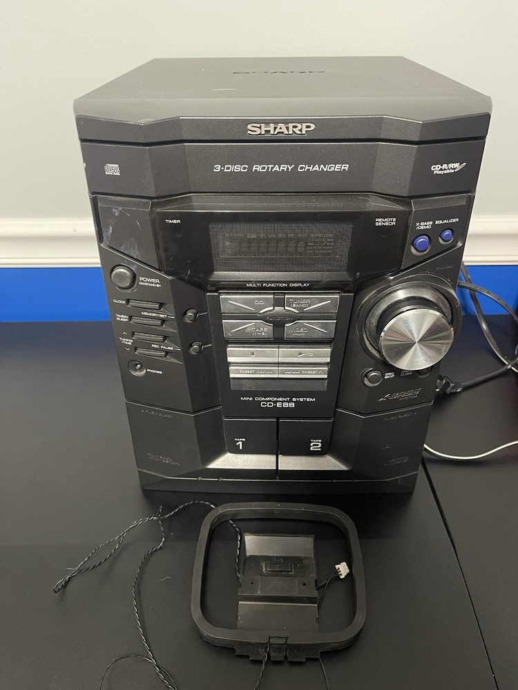 Vintage RARE Sharp CD E88 340W 3Disc Mini Component System Tested Read Desc