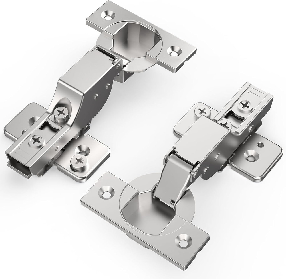 60 Pack Soft Close Concealed Hinges, Satin Nickel, 3D Adjustable