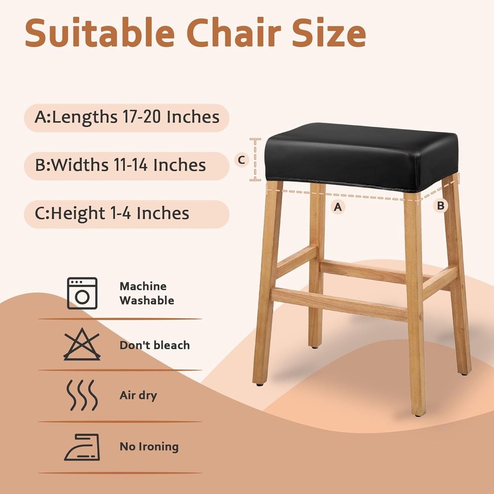 PU Leather Bar Stool Covers Rectangular 100% Waterproof Stool Covers