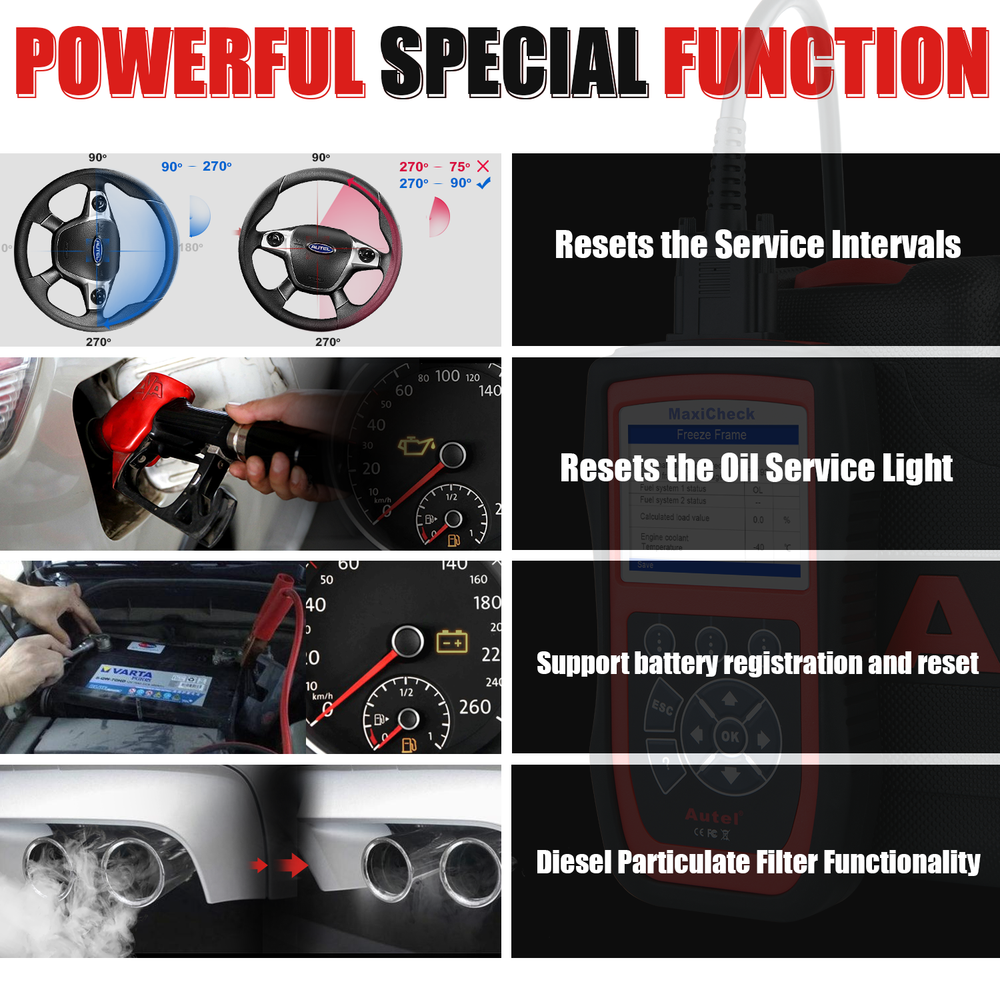 Autel MaxiCheck Pro ABS SRS Brake OBD II Diagnostic Tool Code Scanner