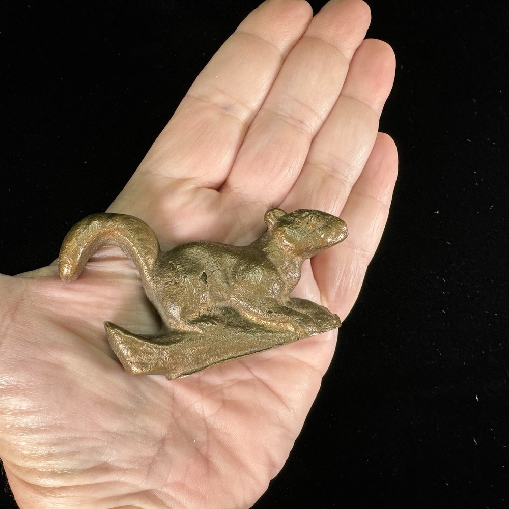 Vintage Brass SQUIRREL BOTTLE OPENER Figural JOHN WRIGHT? Solid Cast