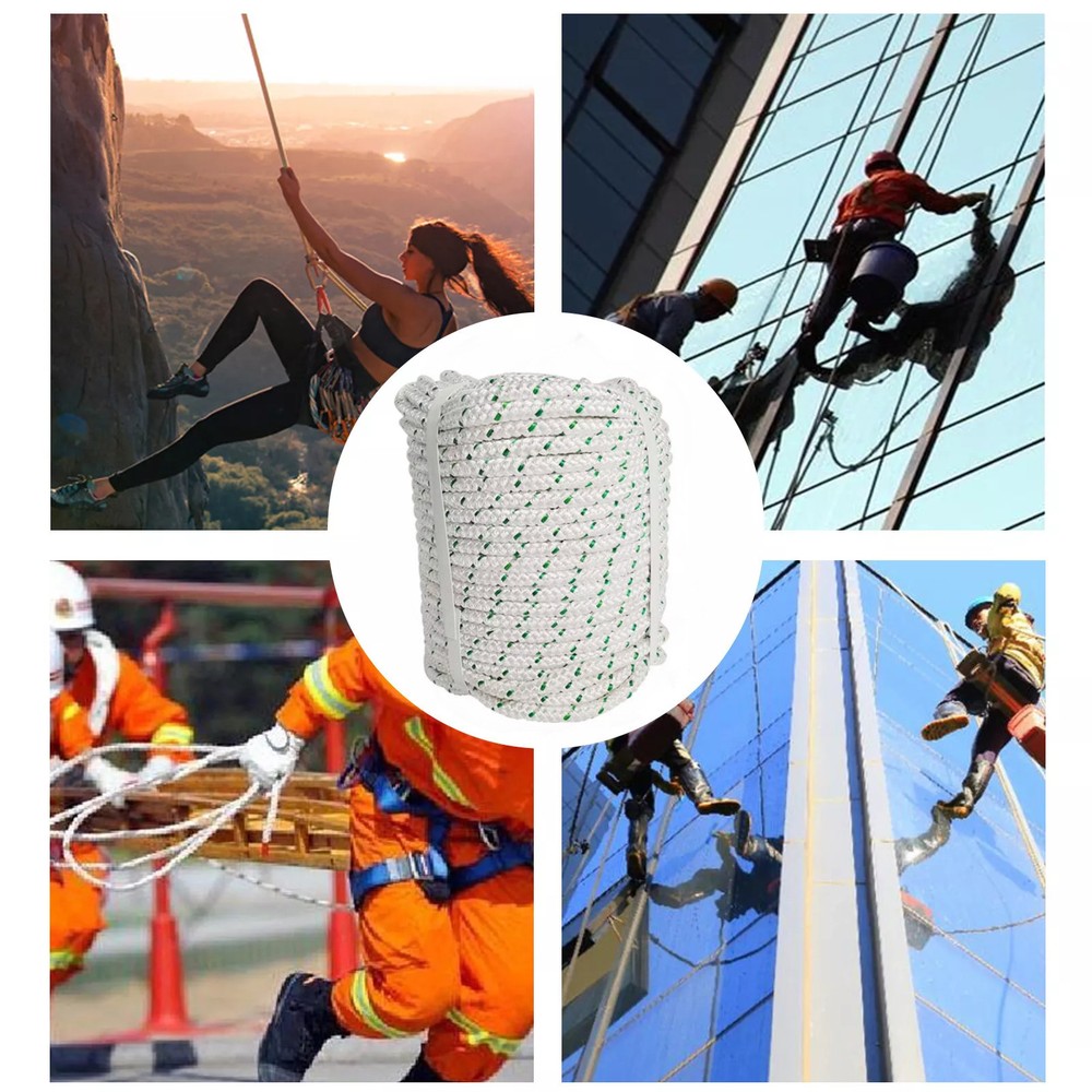 1544Lbs Breaking Strength Double Braid Polyester Rope 3/8" × 200' Bull Rope