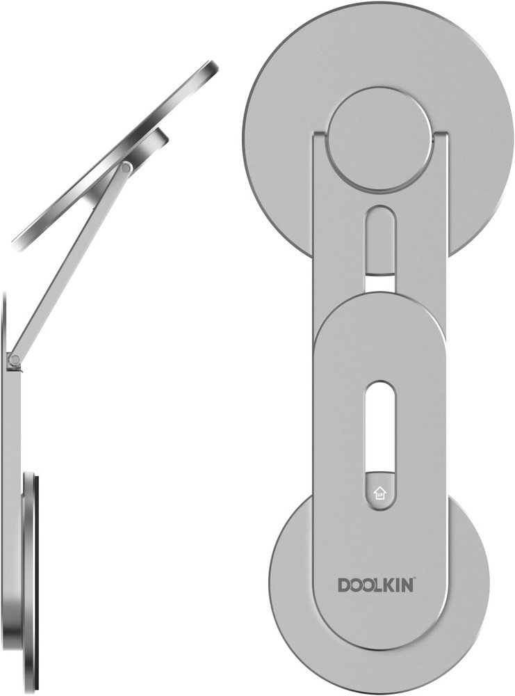 Doolkin® Pizo Mount 2, Laptop Phone Holder, Adjustable Stand, Silver