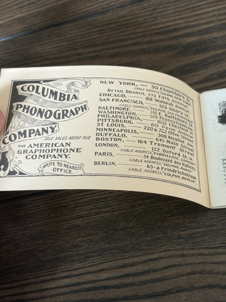 Rare Vintage Graphphone Pamphlet/Catalog 1901