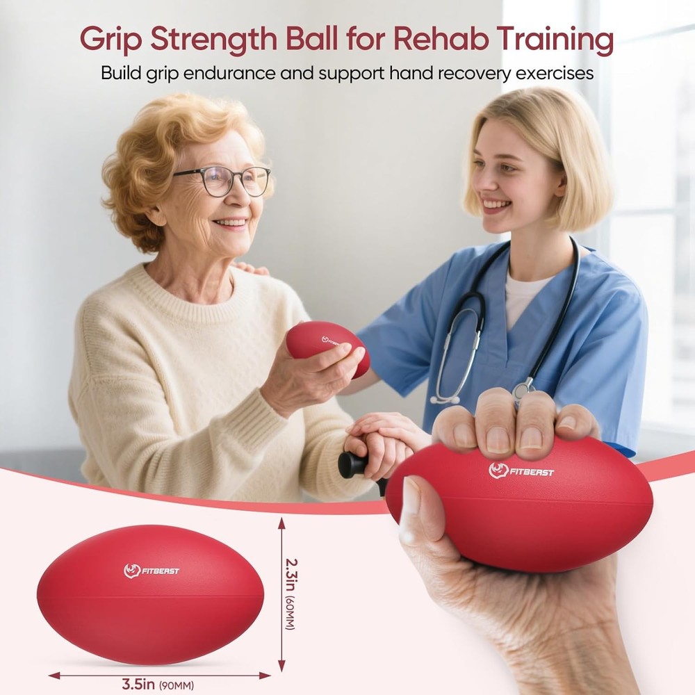 FitBeast Hand Exercise Ball Set–3 Pack Hand Squeeze Balls for Hand Therapy, Gr
