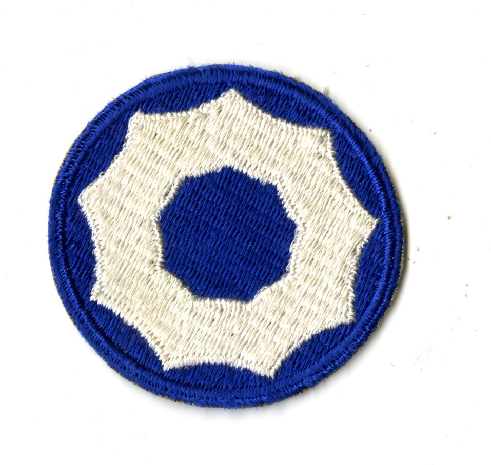 9th Service Command White Back Patch WWII Vintage Pacific Coast California